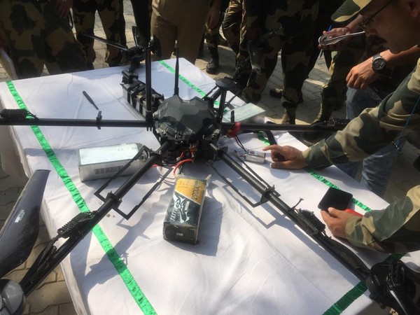 The drone shot down in J-K's Kathua on Saturday morning. Photo/ANI