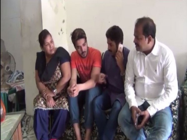 Arrested BJYM leader Priyanka Sharma's family on Sunday. Photo/ANI