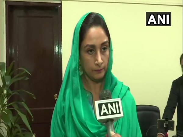 Union Minister Harsimrat Kaur Badal speaking to ANI in New Delhi on Saturday. (Photo/ANI)