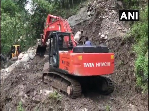 Machines have been deployed to clear the motorways in Bageshwar district, Uttarakhand. (Photo/ANI)