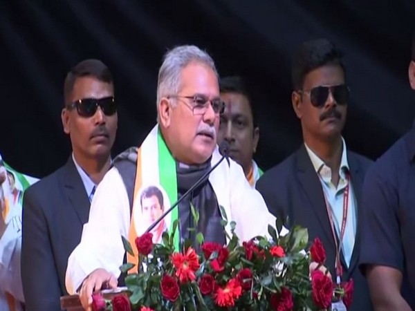 Chhattisgarh Chief Minister Bhupesh Baghel speaking at an event in Raipur on Friday. Photo/ANI