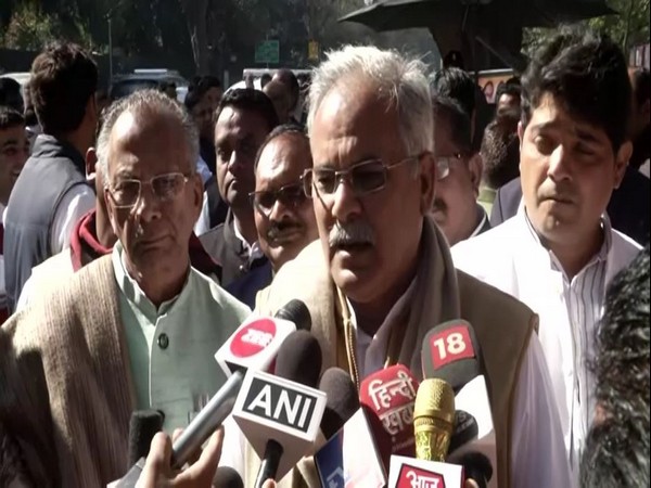 Chhattisgarh Chief Minister Bhupesh Baghel speaking to reporters in New Delhi on Friday. Photo/ANI