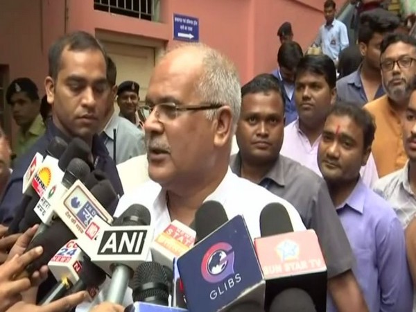 Chhattisgarh Chief Minister Bhupesh Baghel while talking to reporters on Thursday. Photo/ANI