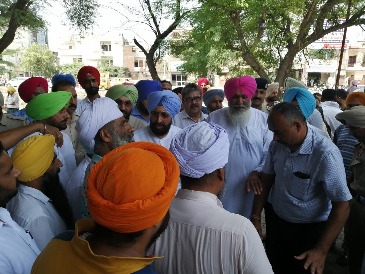 Congress Rajya Sabha MP Partap Singh Bajwa visited Batala fire factory blast site on Monday. (Photo/ANI) 