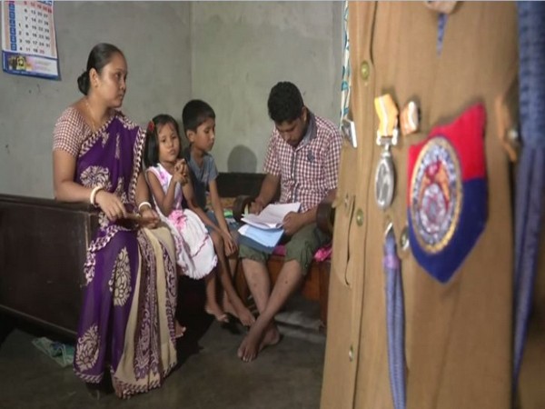 Family of Inspector SC Roy, who had served in Assam police for 40 years. Photo/ANI