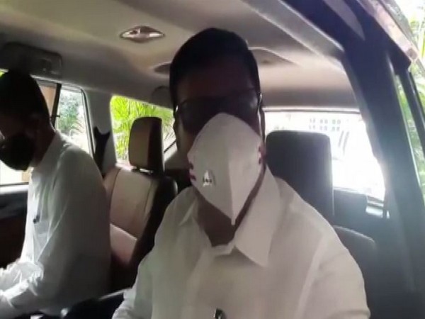 Maharashtra Revenue Minister Balasaheb Thorat talking to reporters on Tuesday. Photo/ANI