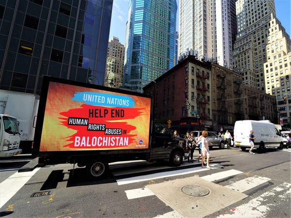 WBO has launched an awareness campaign in New York City in a bid to highlight the alarming human rights situation in Balochistan. Photo/ANI