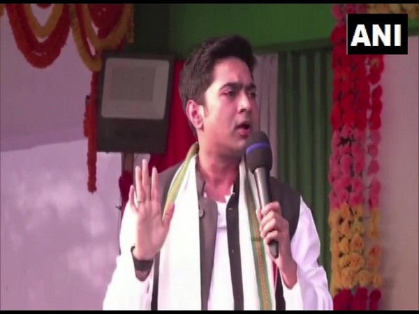 Abhishek Banerjee addressing a rally in South Dinajpur on Thursday.
