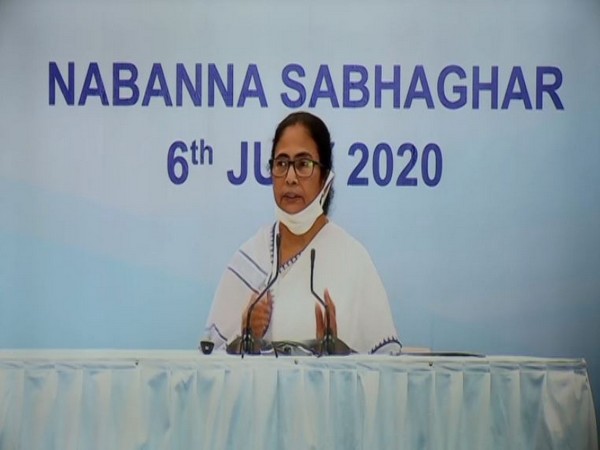 Chief Minister Mamata Banerjee speaking at the Nabanna on Monday. Photo/ANI