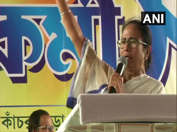 West Bengal CM Mamata Banerjee addressing TMC party workers in Kanchrapara on Friday.