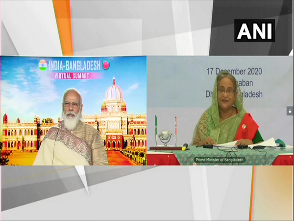 Prime Minister Narendra Modi and Prime Minister of Bangladesh, Sheikh Hasina held virtual summit (Photo/ANI)