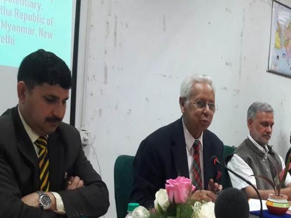 Bangladesh High Commissioner to India, Syed Muazzem Ali (second from left) speaks at a conference at JNU in Delhi on Tuesday.