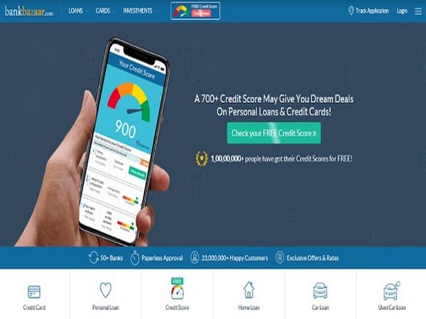BankBazaar Home page