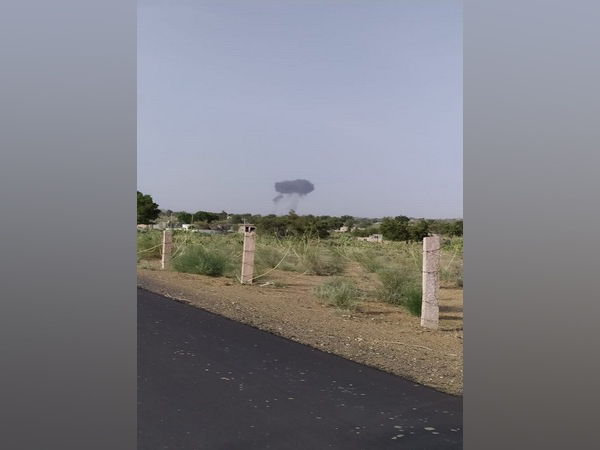 IAF's MiG-21 Bison fighter aircraft crashes in Rajasthan's Barmer. (Photo/ANI)