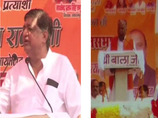 BJP leaders Naresh Agrawal, left, and Ashok Vajpayee, right