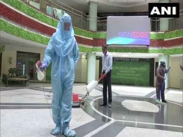 Sanitization process is being carried out in malls and shopping complexes of Bengaluru. (Photo/ANI)
