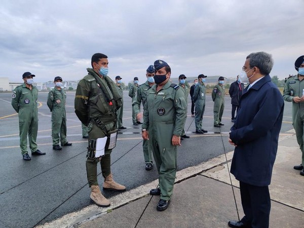 Air Chief Marshal RKS Bhadauria visit Rafale Conversion Training Center (CTC), Bordeaux- Merignac and interacted with the IAF contingent at the CTC facility (Twitter/Indian Air Force)