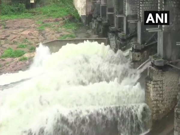 To control the water level, sluice gates of Bhadbada dam were opened on Saturday. Photo/ANI