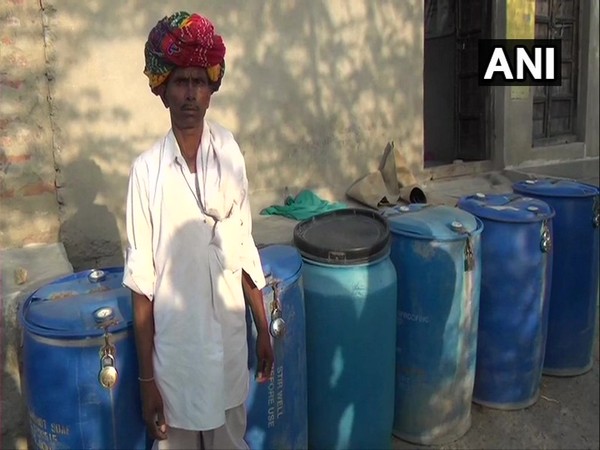 Residents of Parasrampura village in Hurda collect water in a drum and keep it locked to prevent stealing of water