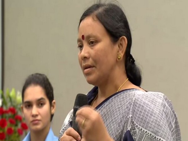 PM Narendra Modi lauded the efforts of 'Nari Shakti Puraskar' awardee Padala Bhudevi during an interaction here on Sunday. Photo/ANI
