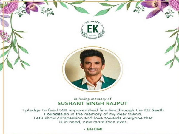 Bhumi Pednekar's remembrance post for Sushant Singh Rajput (Image Source: Instagram)