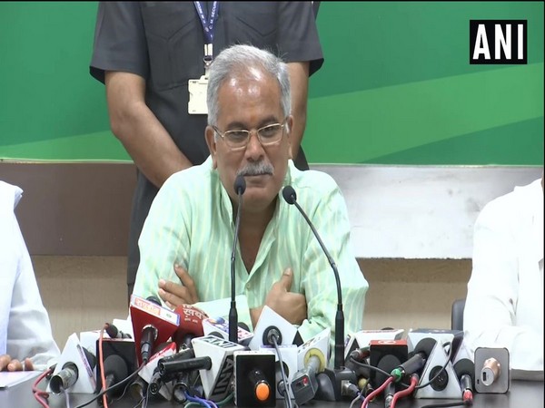 Chhattisgarh Chief Minister Bhupesh Baghel addressing a presser on Monday in Raipur.