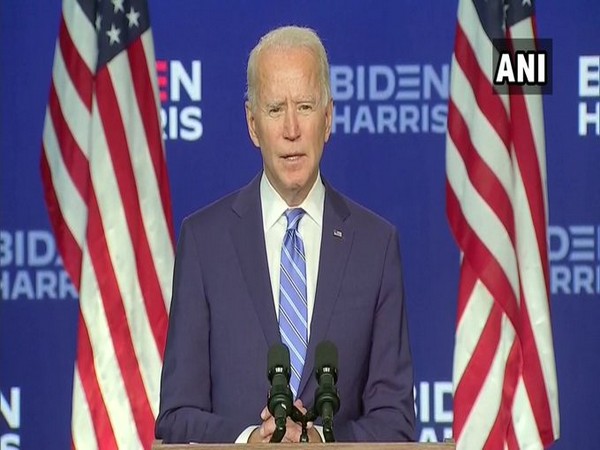 US Democratic presidential nominee Joe Biden speaking to media on Wednesday.
