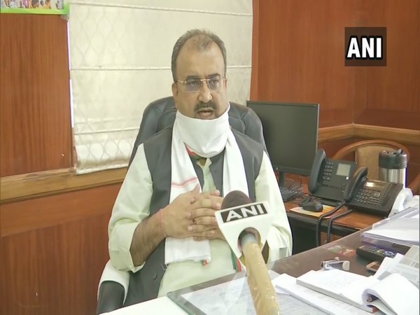 Bihar Health Minister Mangal Pandey speaking to ANI in Bihar on Thursday.  Photo/ANI