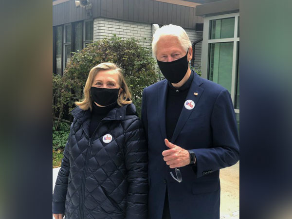 Hillary Clinton and her husband Bill Clinton out to cast their ballot for US presidential elections on Tuesday. (Photo credit: Bill Clinton)
