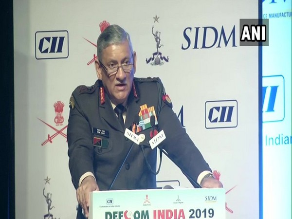 Army Chief General Bipin Rawat speaking at 'Defcom India 2019' in New Delhi on Tuesday.