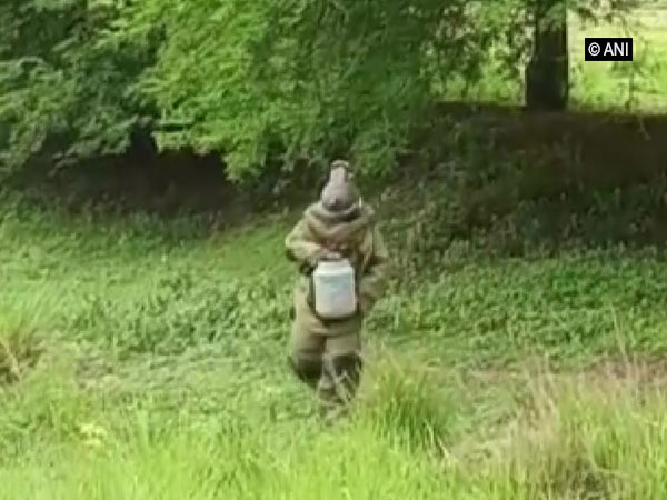 Police recovering one of the live bombs in Birbhum district of West Bengal on Saturday.