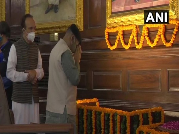 Lok Sabha Speaker, Om Birla paid floral tribute to India's first Prime Minister of India, Jawaharlal Nehru in the Central Hall of Parliament.