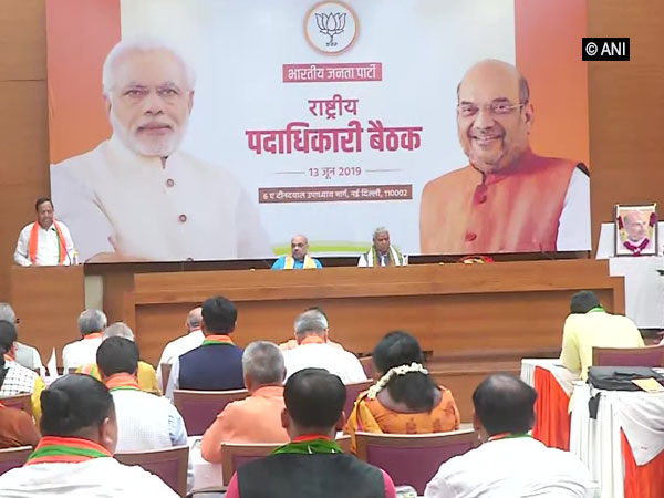 Visuals from the BJP meeting in New Delhi.