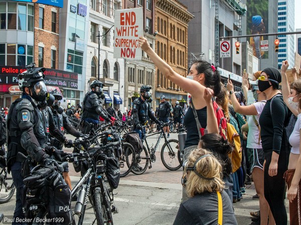 Still image of George Floyd protests in US