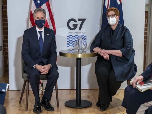 US Secretary of State Antony Blinken with Australian Foreign Minister Marise Payne in Liverpool, UK. (Photo Credit - Twitter/Antony Blinken)