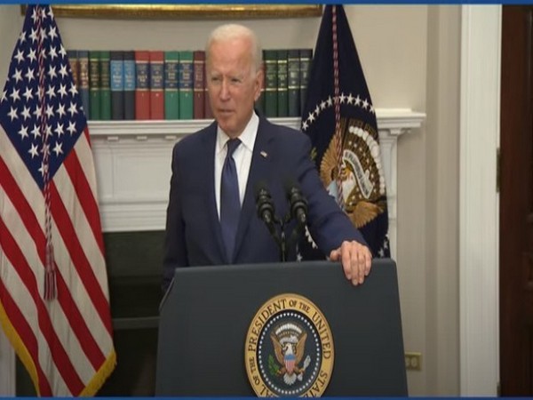 US President Joe Biden during a White House address on Sunday.
