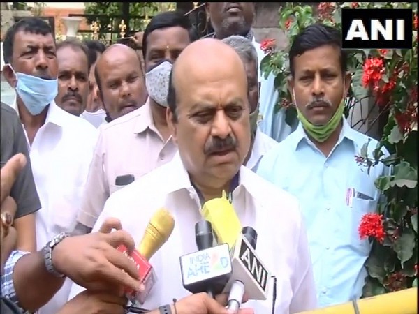 Karnataka Home Minister Basavaraj Bommai speaking to reporters in Bengaluru on Friday.