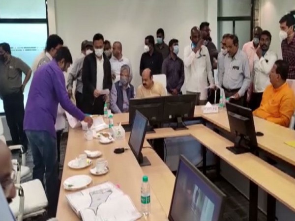 Karnataka Chief Minister Basavaraj Bommai visitied  JNCASR in Bengaluru today (Photo/ANI)