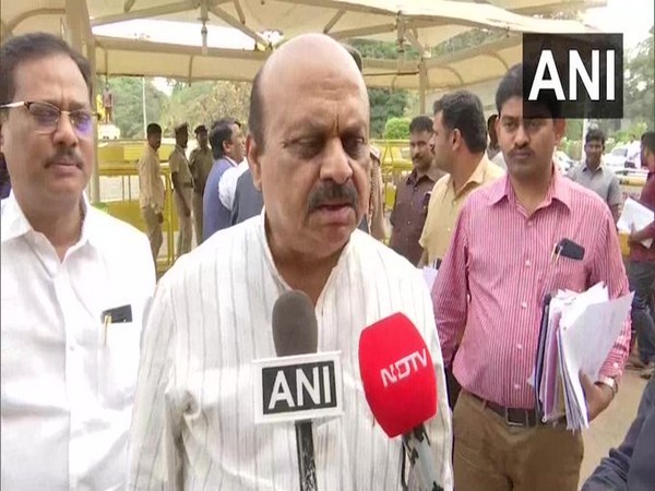 Basavaraj Bommai speaking to reporters in Bengaluru on Friday.