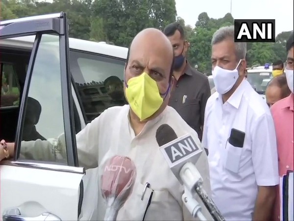 Karnataka Minister Basavaraj Bommai speaking to reporters in Bengaluru on Tuesday. Photo/ANI