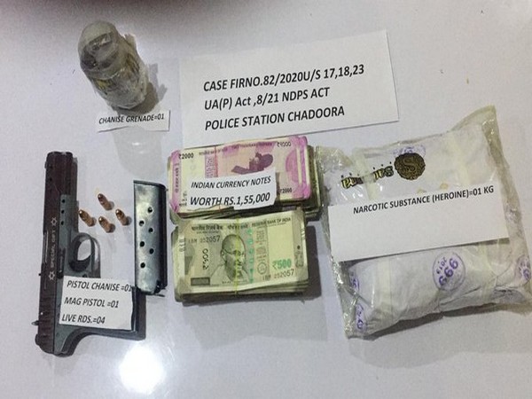 Budgam Police busted a narco-terror module (Picture tweeted by Kashmir Zone Police)
