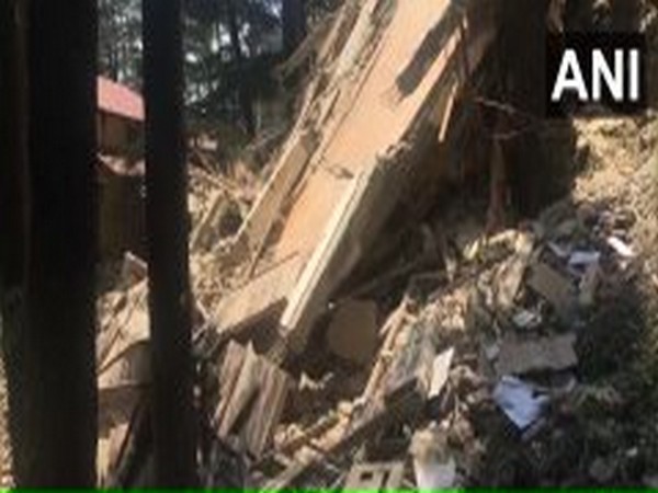 Five-storied building collapsed in Shimla on Saturday. Photo/ANI