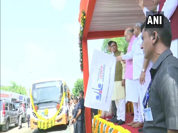 Union Home Minister Amit Shah flagging off eight eco-friendly buses in Ahmedabad on Thursday.