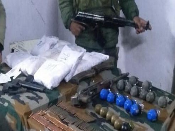 Arms and ammunition recovered from the bust in Kupwara on Sunday. Photo/ANI