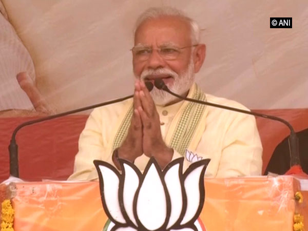Prime Minister Narendra Modi speaking at an election rally in Buxar, Bihar, on Tuesday. Photo/ANI