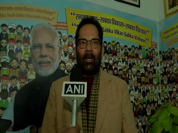 Union Minister Mukhtar Abbas Naqvi speaking to ANI. Photo/ANI