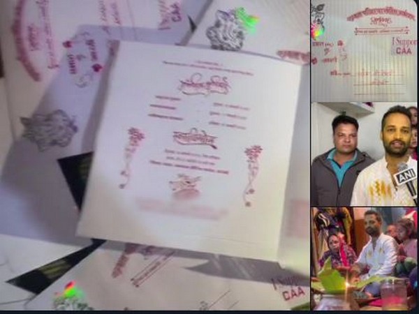 MP couple's wedding card in support of CAA. (Photo/ANI)