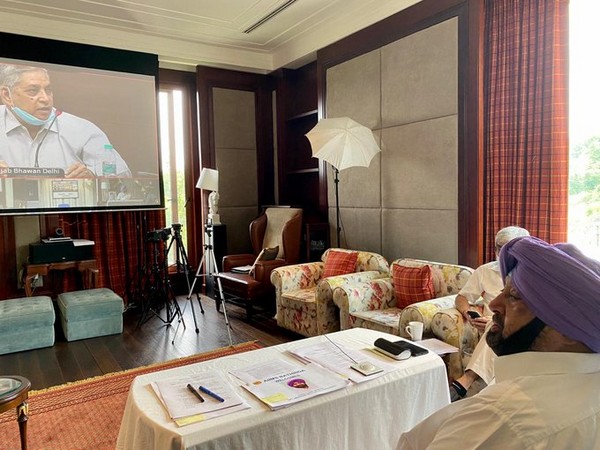 Chief Minister Captain Amarinder Singh reviewing Covid-19 preparedness of AIIMS Bathinda on Tuesday.