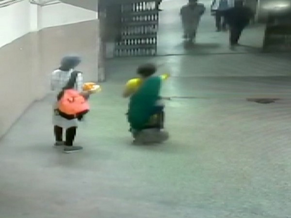 A visual from the CCTV footage of the woman stealing the newborn. Photo/ANI