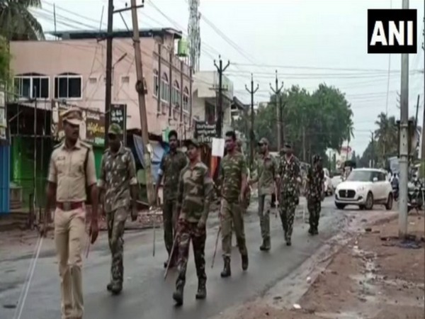 Security personnel in Konaseema district on May 25 (Photo/ANI)